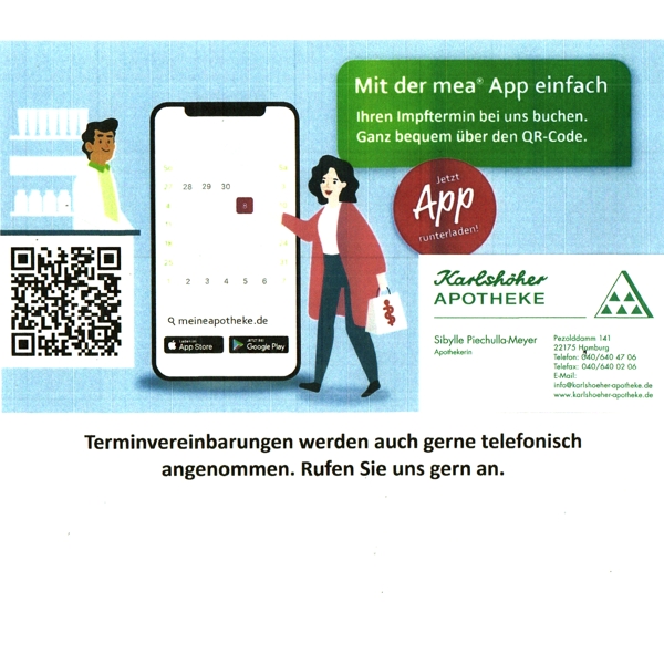 Impfterminvergabe Hinweis auf Impfterminvergabe
